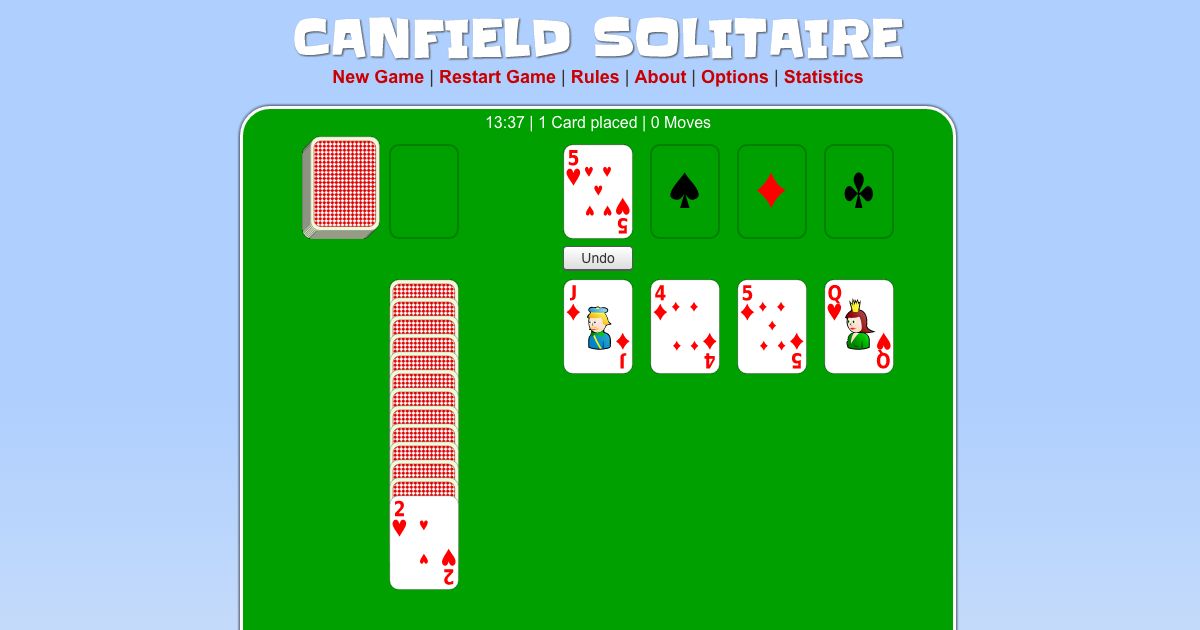 Canfield Solitaire Gameplay